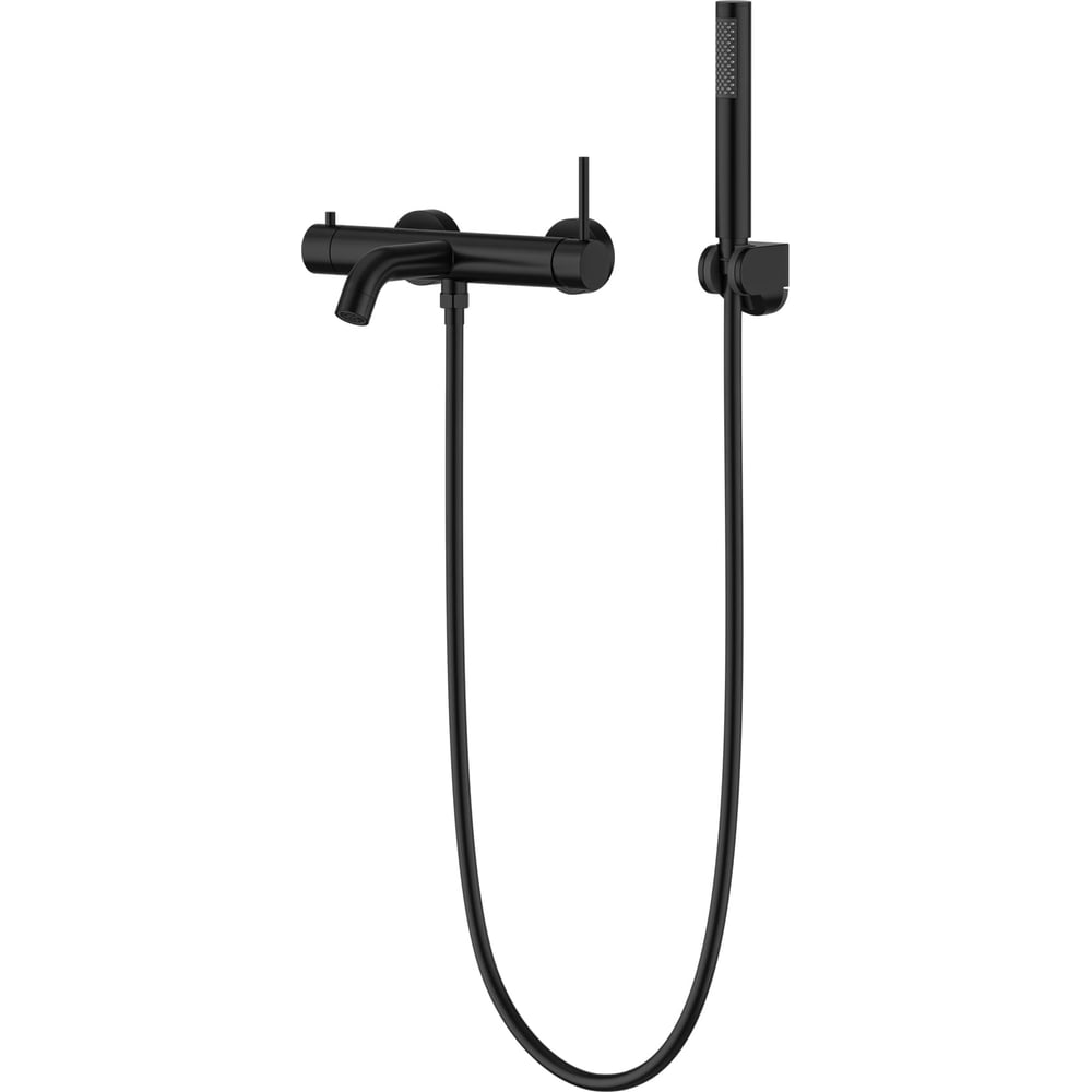 Изображение товара Современный черный смеситель для ванны Knotlor SS-23/BL настенный 206 мм