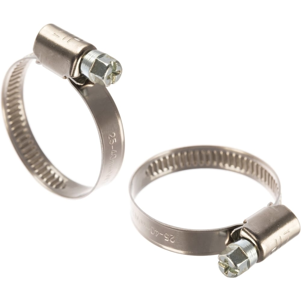 Изображение товара Хомут червячный ZIP 25-40/9W2 нержавеющая сталь упаковка 50 шт