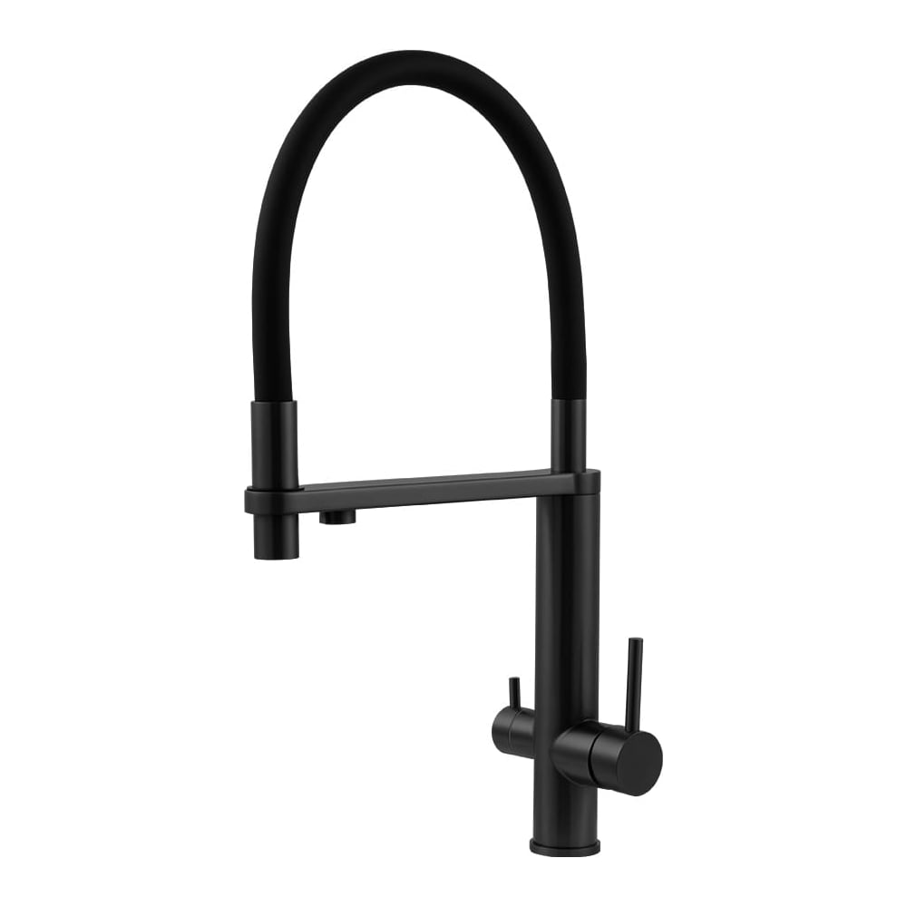 Изображение товара Смеситель для кухни Knotlor с подключением фильтра черный SS-15/BL