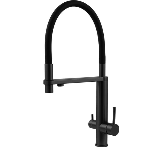 Изображение товара Смеситель для кухни Knotlor с подключением фильтра, черный SS-15/BL