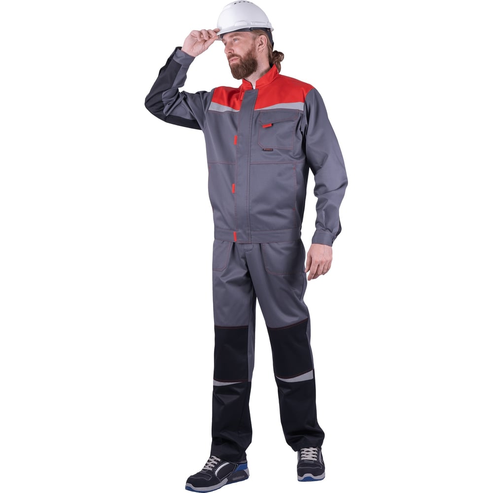 Изображение товара Летний костюм ГК Спецобъединение КМ-10 ЛЮКС, серый/красный/черный Кос 575/88/158