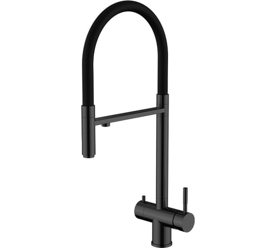 Изображение товара Смеситель для кухни Knotlor с подключением фильтра, черный SS-16/BL