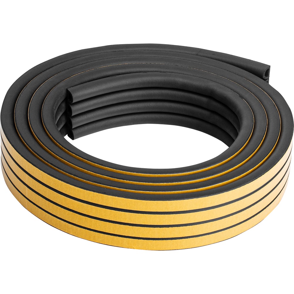 Изображение товара Уплотнитель рамный резиновый СИБРТЕХ 14x12 мм 12 м профиль D черный