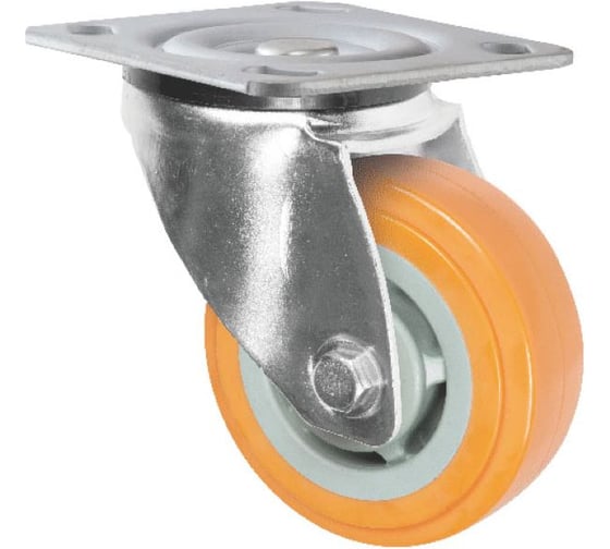 Изображение товара Колесная опора Inford поворотная с панелью усиленная полиуретановая E31 UPBP 100 S