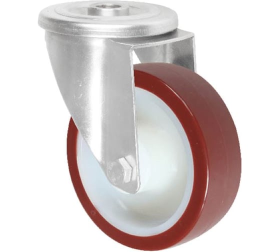 Изображение товара Колесная опора Inford поворотная полиуретановая нержавеющая под болт E22 UNLM 125 H