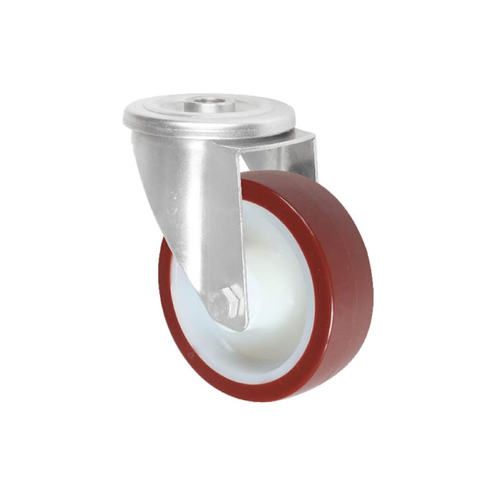 Изображение товара Колесная опора Inford поворотная полиуретановая нержавеющая под болт E22 UNLM 100 H