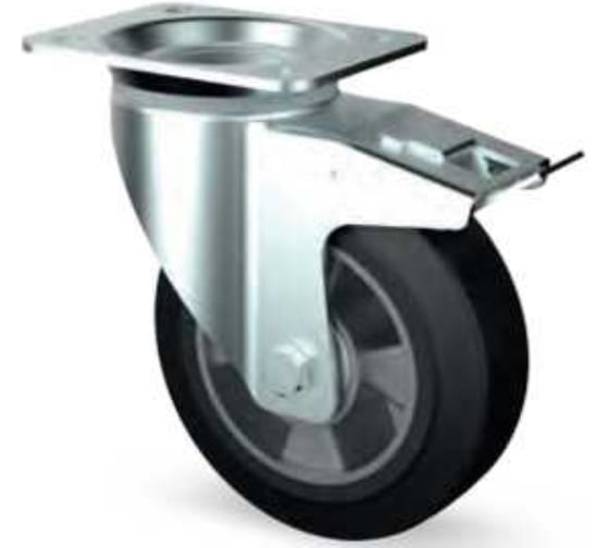 Изображение товара Колесная опора поворотная с тормозом и панелью промышленная Inford E23 EABT 200 SB3 E23 EABT 200 SB3