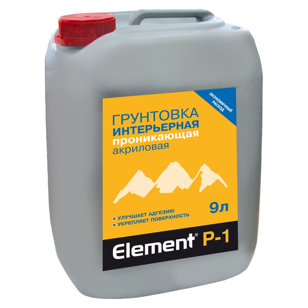 Изображение товара Грунтовка воднодисперсионная ALPA Элемент Р-1 9л для внутренних работ