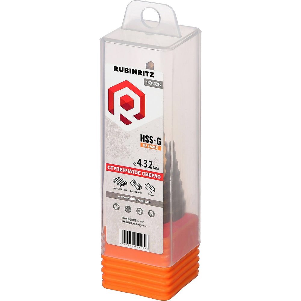 Изображение товара Ступенчатое сверло Rubinritz HSS-G 4-32мм 15 ступеней для металла