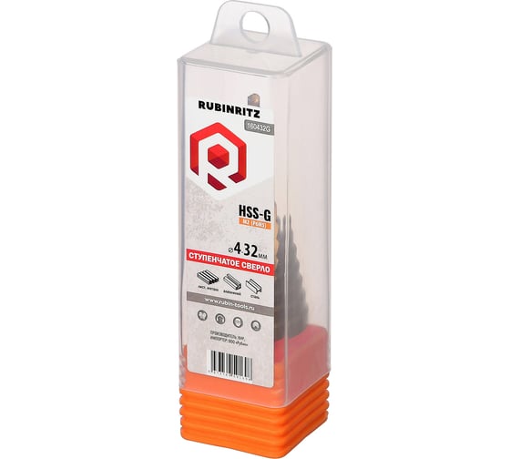 Изображение товара Ступенчатое сверло Rubinritz HSS-G (Р6М5) 4-32мм (15 ступеней) 160432G