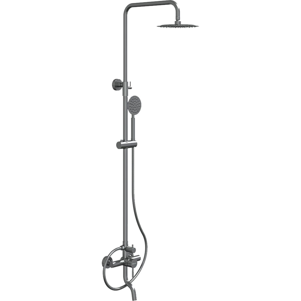 Изображение товара Душевая система Knotlor сатин SS-06 с регулируемой высотой и однорычажным смесителем