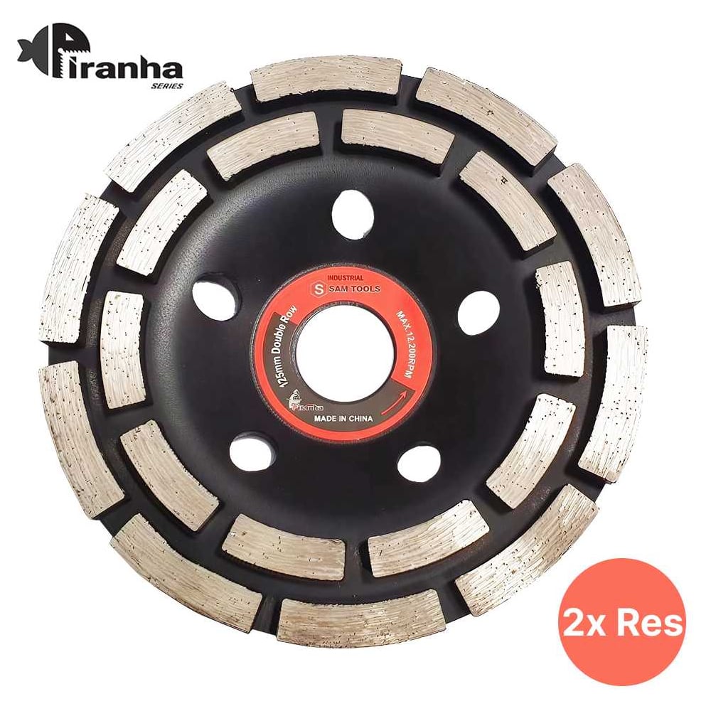 Изображение товара Алмазная чашка SAMGRUPP 2-х рядная сегмент 125 мм PIRANHA 50 шт