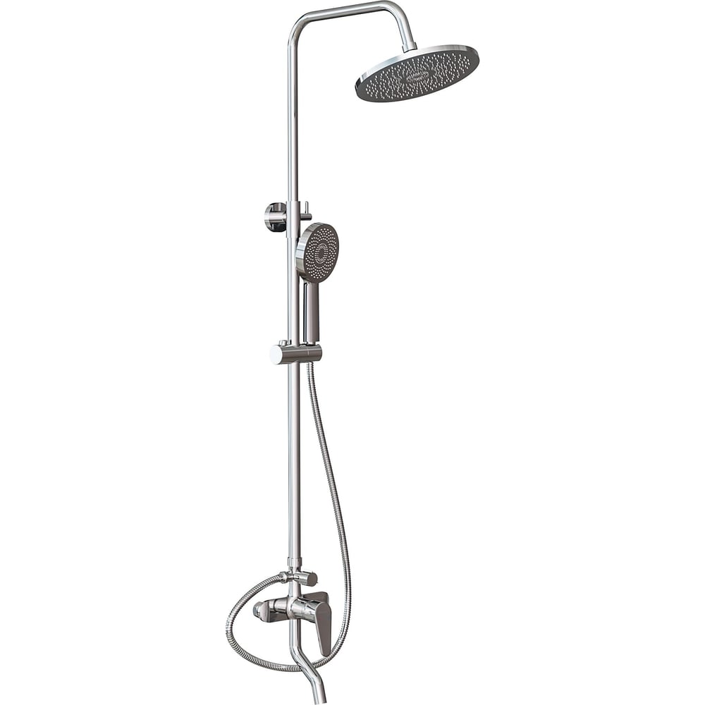 Изображение товара Современная душевая система Knotlor хром KN-15 с регулируемой высотой и однорычажным смесителем