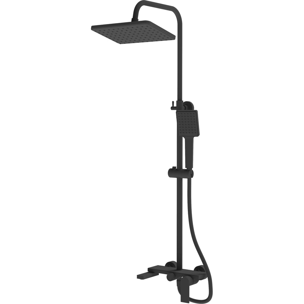 Изображение товара Душевая система Knotlor KN-72/BL черная с регулируемой высотой и современным дизайном