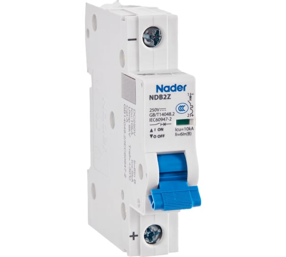 Изображение товара Модульный автоматический выключатель Nader NDB2Z-63B32/1P 112700009