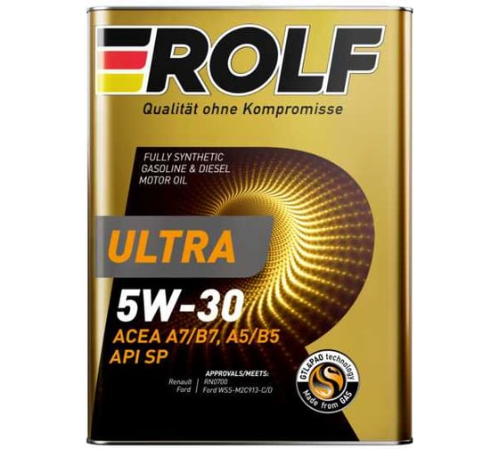 Изображение товара Моторное масло Rolf Ultra 5W-30 A5/B5 SP 4л (металл) 323147