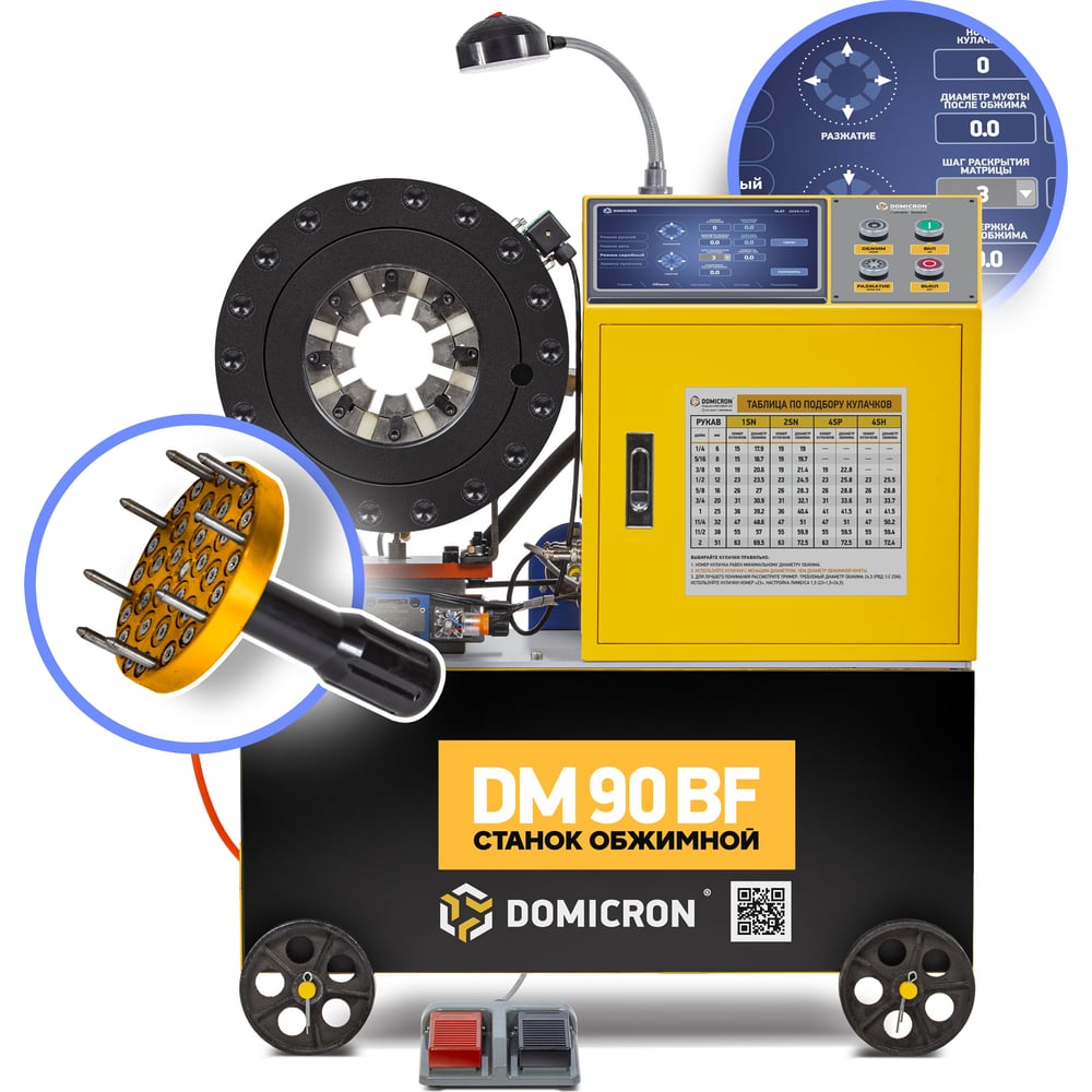 Изображение товара Обжимной станок DOMICRON DM 90 BF для РВД 220V профессиональный