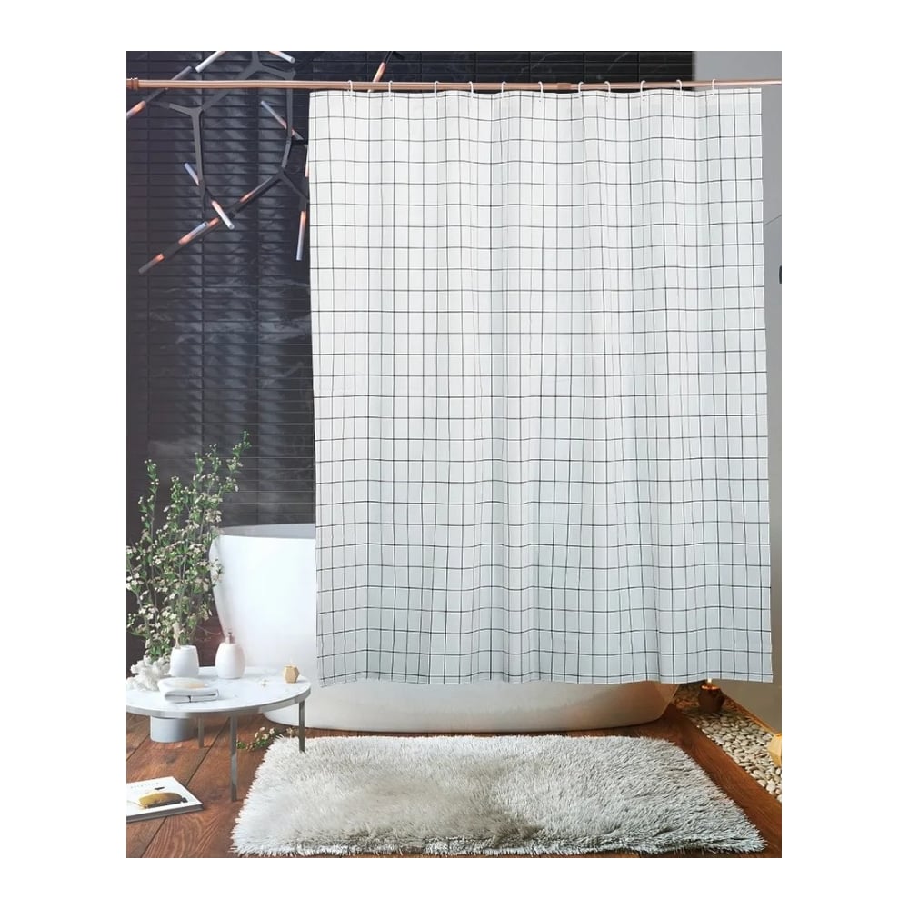 Изображение товара Штора для ванной Селфи полиэстер 180х180 белая серия Голди