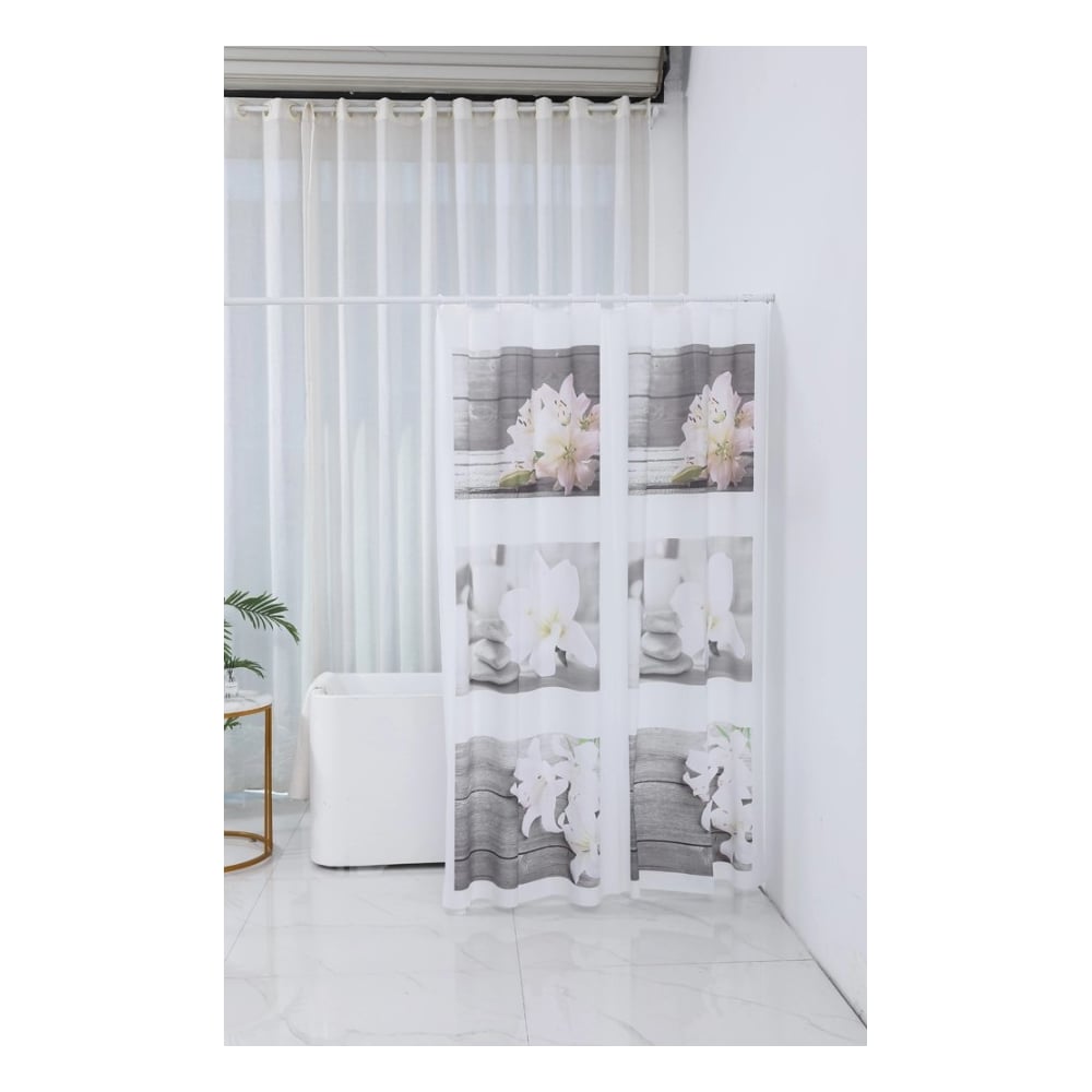Изображение товара Штора для ванной Селфи полиэстер 180x180 см Lilia цветы водоотталкивающее покрытие