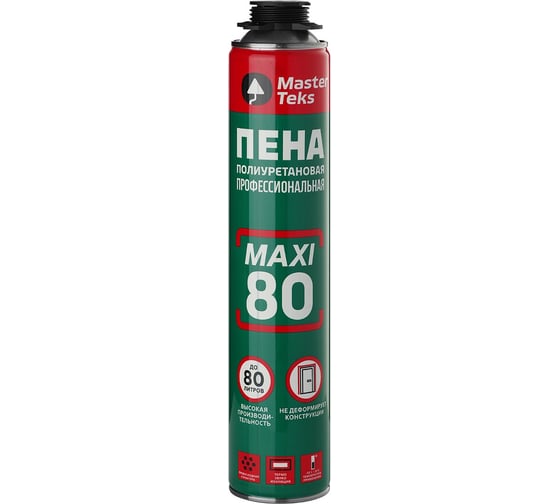 Изображение товара Профессиональная монтажная пена с увеличенным выходом MASTERTEKS 80 Pro, 890 мл 279680