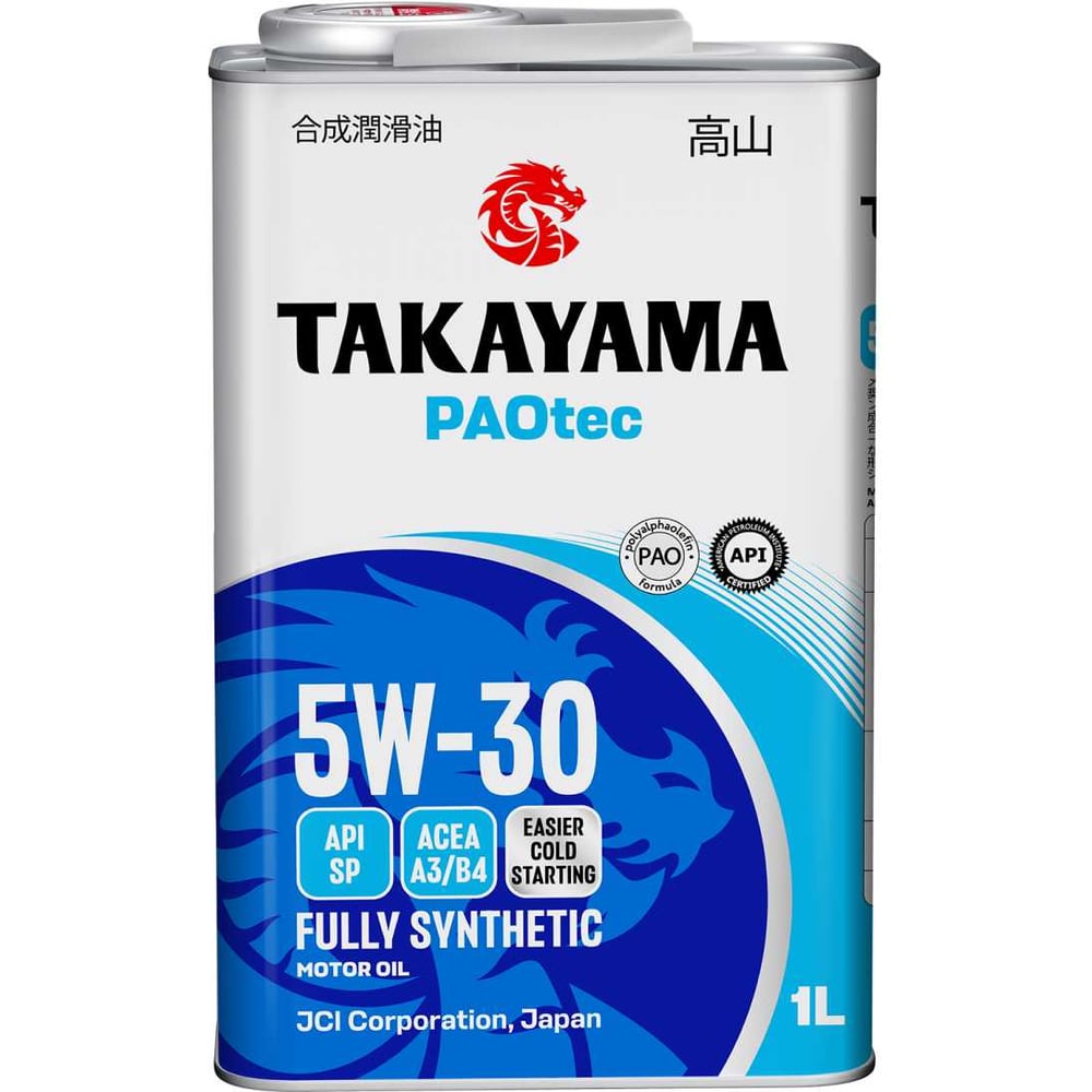 Изображение товара Автомасло синтетическое Takayama PAOtec 5W-30 A3/B4 SP 1л для легковых и грузовых автомобилей