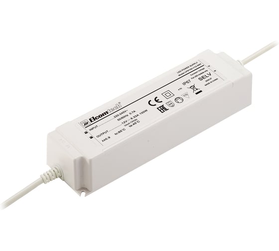 Изображение товара LED Драйвер ELCOMTECH 100W вход 220-240V,выход 12V 8,33A LPW100-V12-W67 УТ-00035282