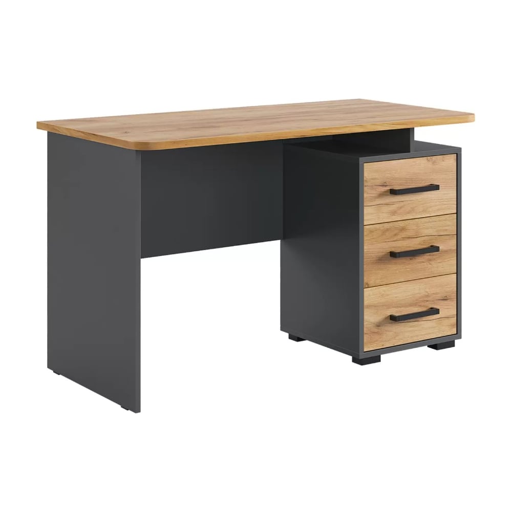 Изображение товара Стол компьютерный Лайт-2 1200 графит/дуб крафт золотой современный письменный стол с ящиками 1200 м