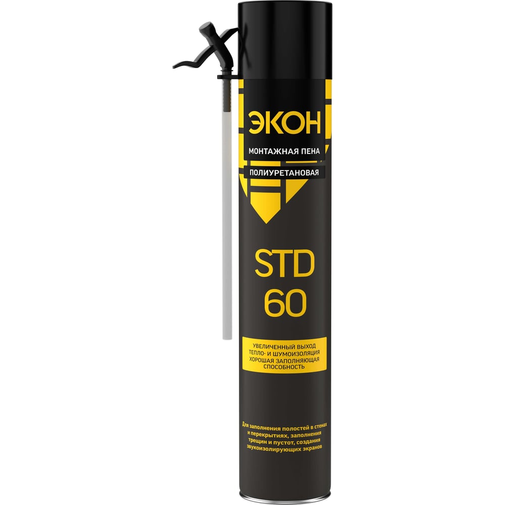Изображение товара Пена ЭКОН STD 60 700 мл монтажный клей пена для утепления и герметизации