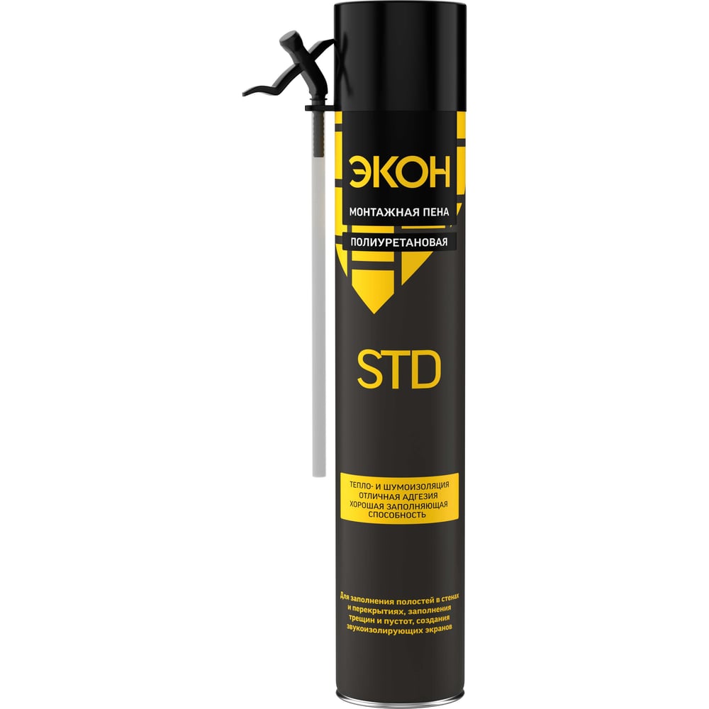 Изображение товара Пена монтажная ЭКОН STD 650 мл универсальная для утепления герметизации