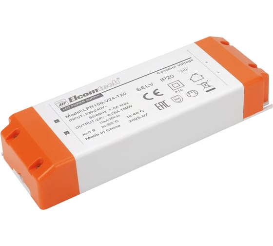 Изображение товара LED Драйвер ELCOMTECH 150W вход 220-240V,выход 24V 6,25A LPN150-V24-T20 УТ-00035250