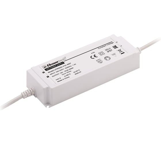 Изображение товара LED Драйвер ELCOMTECH 200W вход 220-240V,выход 12V 16,6A LPW200-V12-W67 УТ-00035286