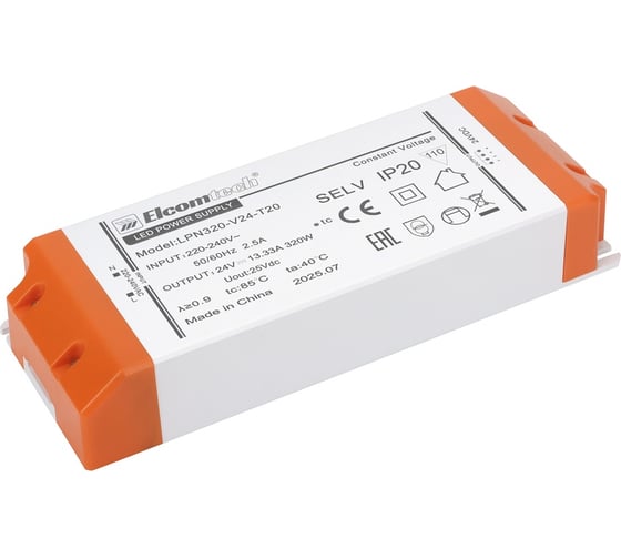 Изображение товара LED Драйвер ELCOMTECH 320W вход 220-240V,выход 24V 13,3A LPN320-V24-T20 УТ-00035253