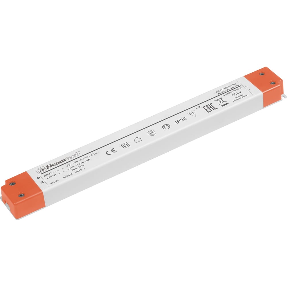 Изображение товара Драйвер LED 30W 24V 1,25A для светодиодных светильников ELCOMTECH