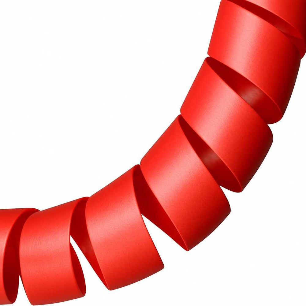 Изображение товара Спиральная пластиковая защита PARLMU HPS-10-C13 - полипропилен высокой очистки, размер 10, выпуклая поверхность, цвет красный, длина отрезка 2м PR2800200