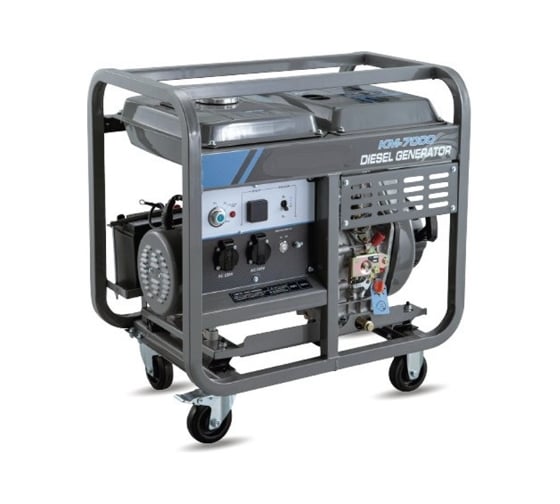 Изображение товара Генератор дизельный TOR KM5000D 5,0 кВт, 220В с электростартером и колесами 1049613