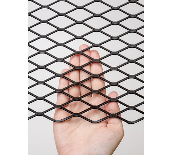 Изображение товара Cетка просечно вытяжная Фабрика сеток Железный слон Лофт ромб 50х22 пер. 1.5х3мм рулон 1250х2000 ЦПВС / ПВЛ стальная неокрашенная для мебели, перегородки 5022-15-3-125-2