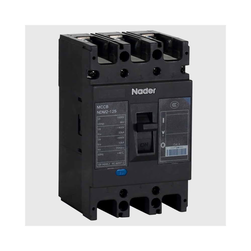 Изображение товара Автоматический выключатель Nader NDM2-125C/3 3 00 80A для электросетей