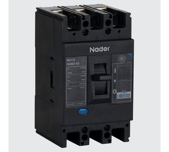 Изображение товара Автоматический выключатель в литом корпусе Nader NDM2-63L/3 3 00 63A 211000009