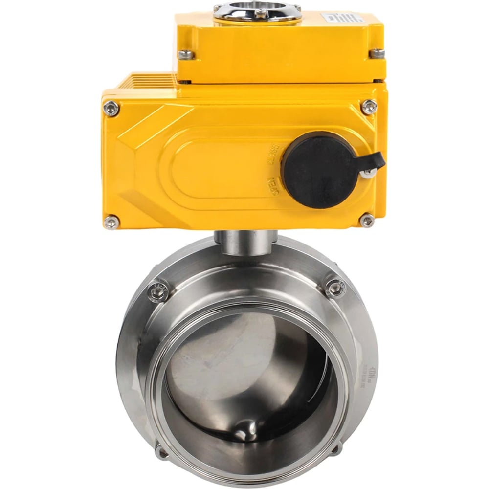 Изображение товара Затвор DN.ru clamp 304-EPDM Ду100 электроуправляемый нержавеющая сталь