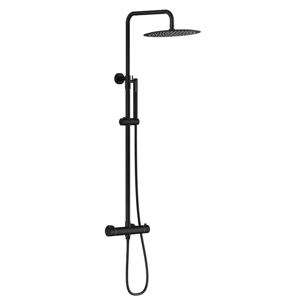 Изображение товара Душевая система Knotlor с термостатом черный SS-24/BL стильная современная