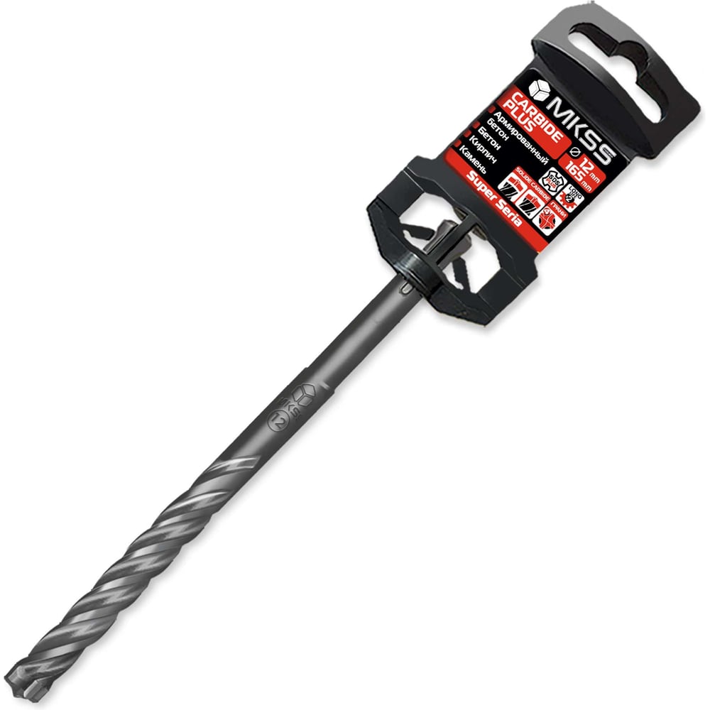 Изображение товара Бур по армированному бетону Carbide Plus MKSS 12x165мм SDS-plus