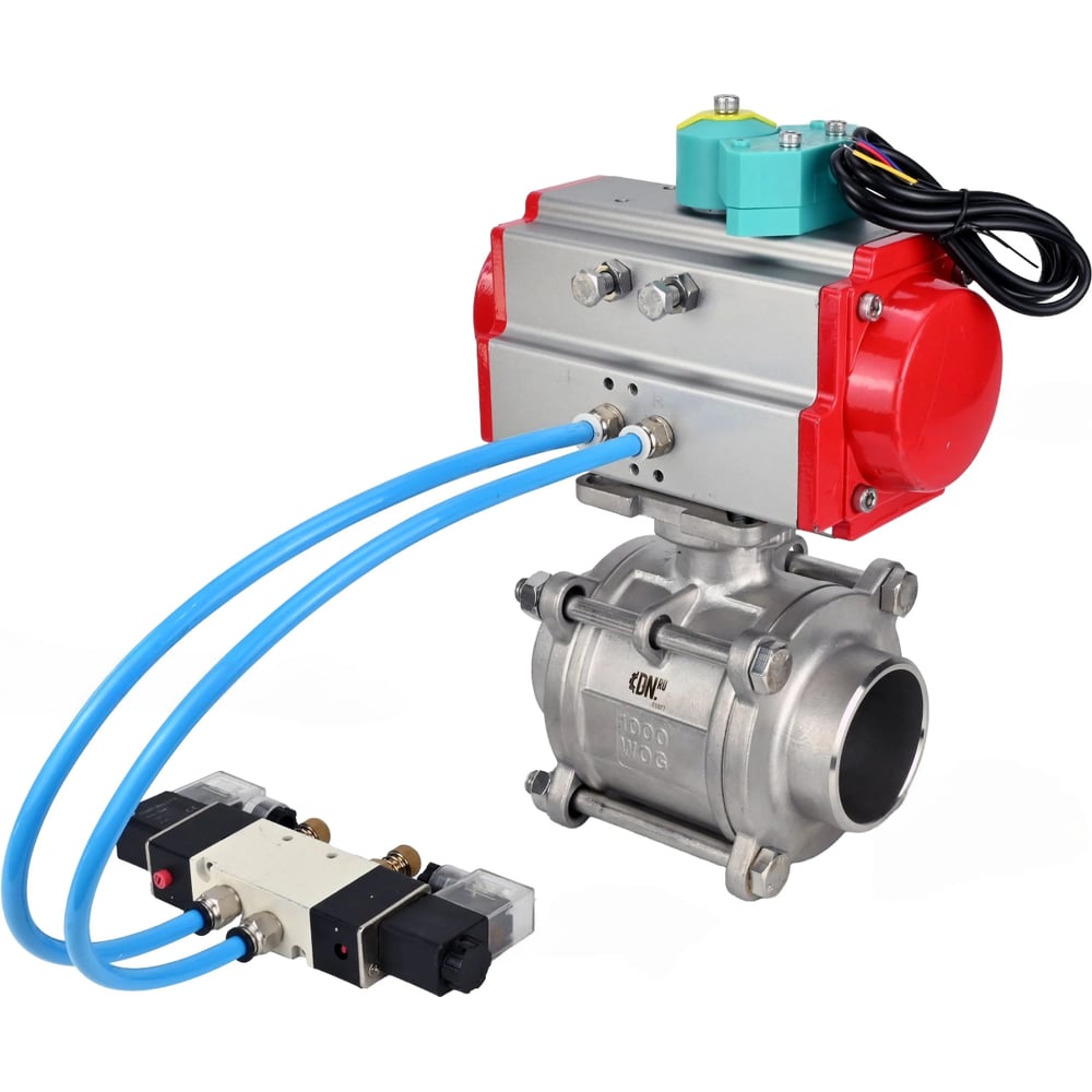 Изображение товара Кран шаровой DN.ru 316-316-PTFE-FP-W-ISO-H WDVF Ду40 пневмопривод