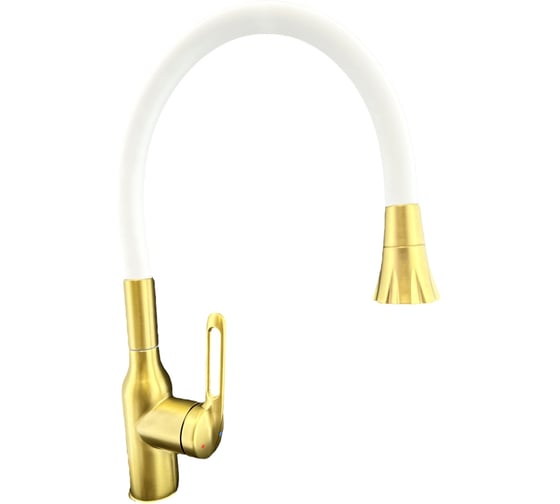 Изображение товара Смеситель для кухни OUTE из нержавеющей стали SUS 304 бронза, с гибким белым силиконовым изливом T714Q