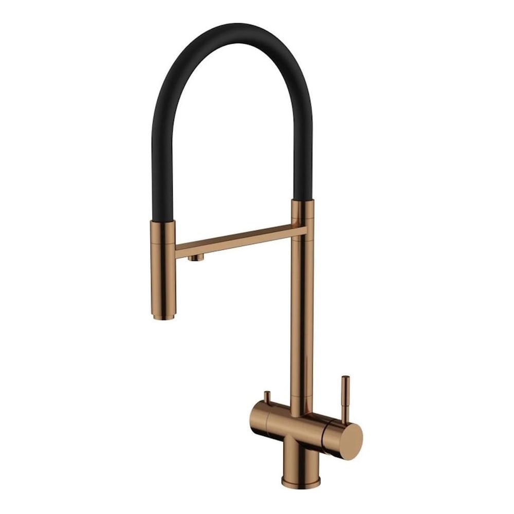 Изображение товара Смеситель для кухни Knotlor с подключением фильтра бронза SS-16/RB современный однорычажный