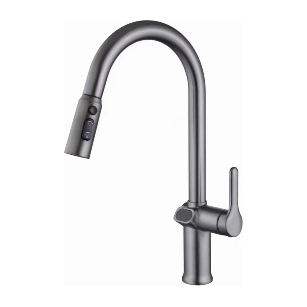 Изображение товара Смеситель для кухни Knotlor с индикатором температуры, вороненая сталь KN-100/GM