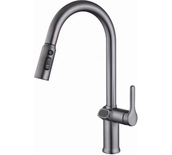 Изображение товара Смеситель для кухни Knotlor с индикатором температуры, вороненая сталь KN-100/GM