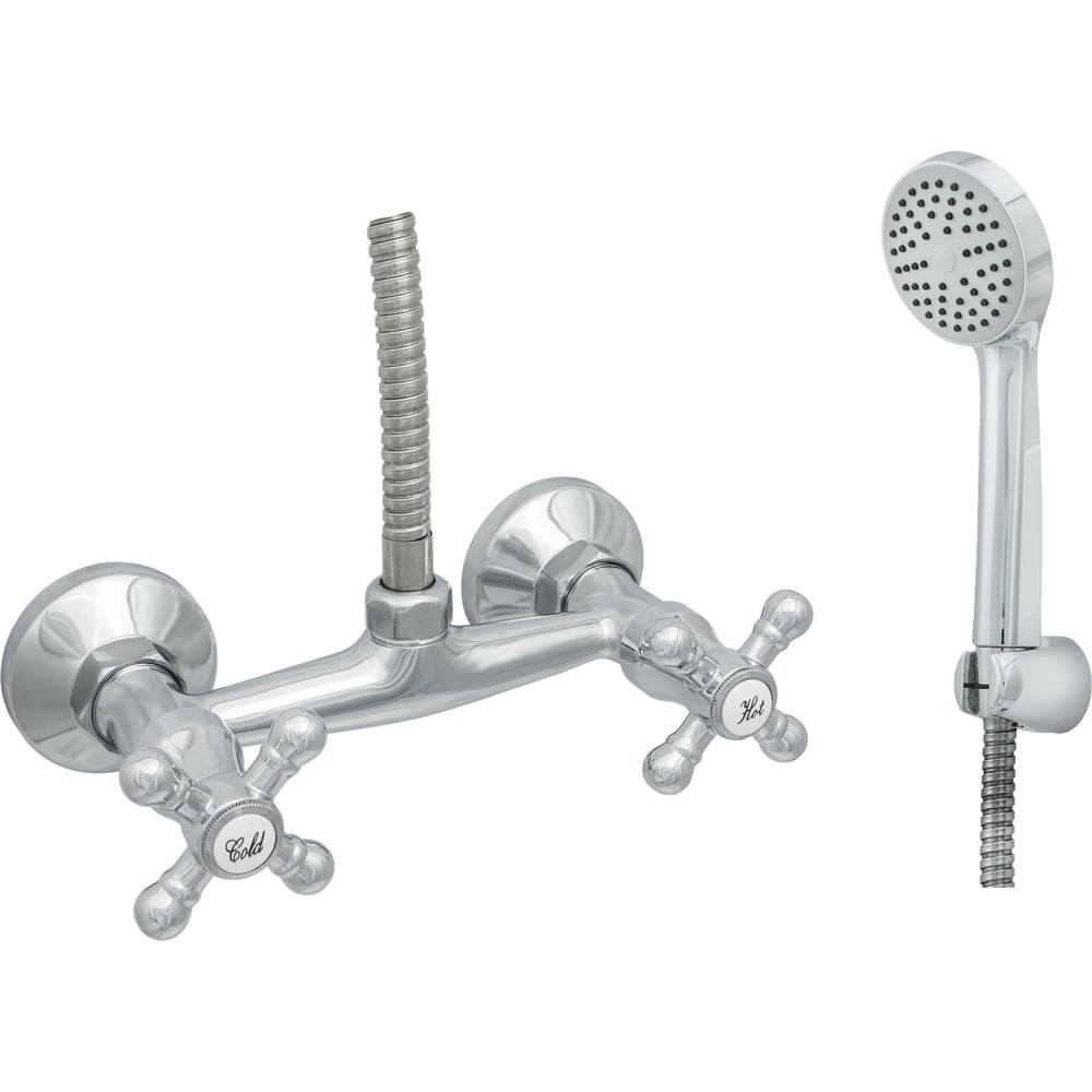 Изображение товара Смеситель душевой ЦС СМ 293/3-4 К ЭКО М_Крест для душа биде двухрычажный хромированный