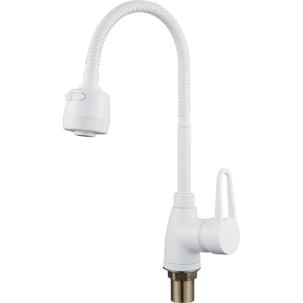 Изображение товара Кухонный смеситель ALOUTE с гибким изливом белый однорычажный