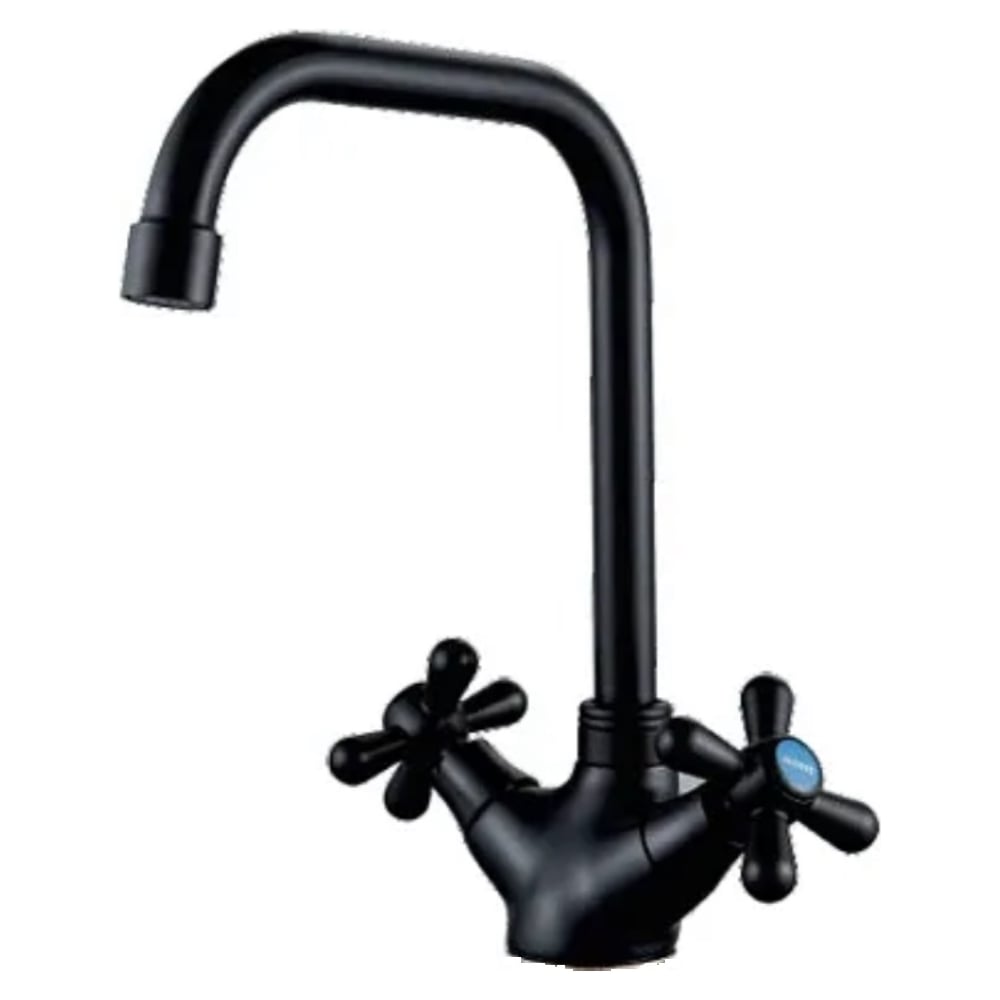 Изображение товара Двухвентильный кухонный смеситель ALOUTE A6213H-17 черный с поворотным изливом