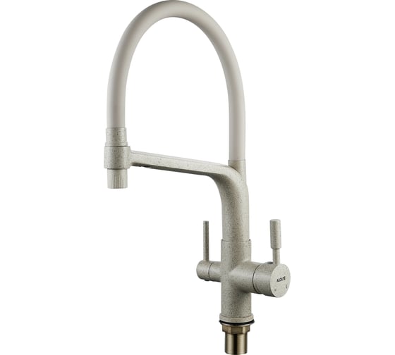 Изображение товара Смеситель для кухни ALOUTE с гибким изливом и дополнительным выводом под фильтр, бежевый меланж A61313K-302-6